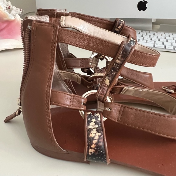Brown and Snakeskin Sandals - Picture 3 of 4